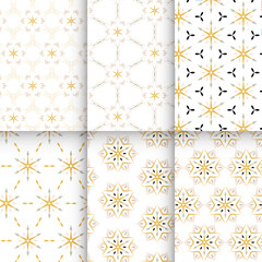 Black and yellow seamless pattern collection.
