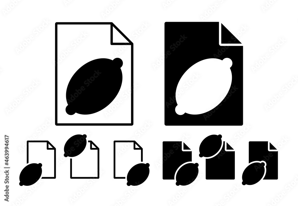 Poster lemon vector icon in file set illustration for ui and ux, website or mobile application