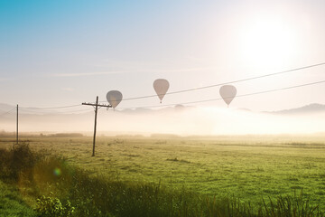 Fototapeta na wymiar Hot air balloons, Romania