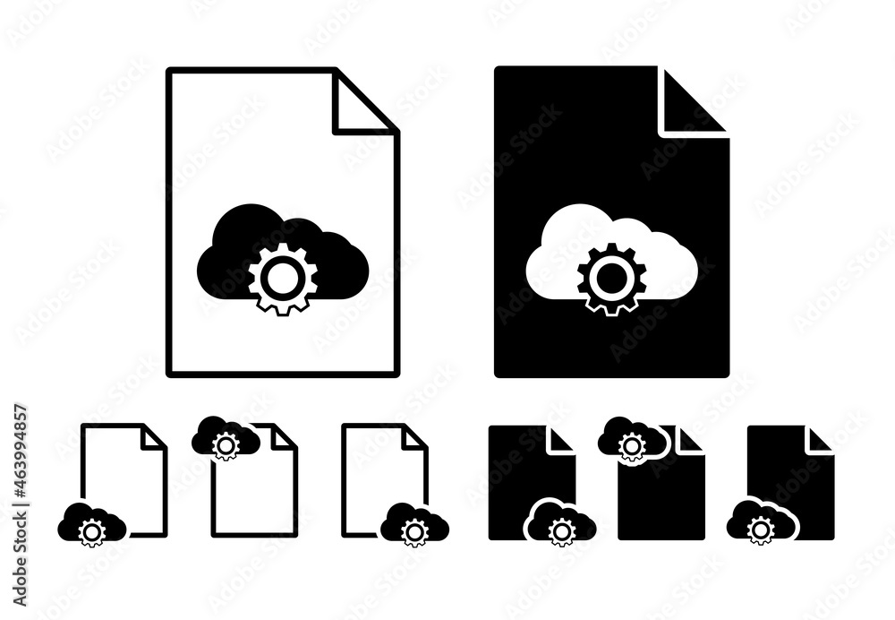 Poster cloud adjustment vector icon in file set illustration for ui and ux, website or mobile application