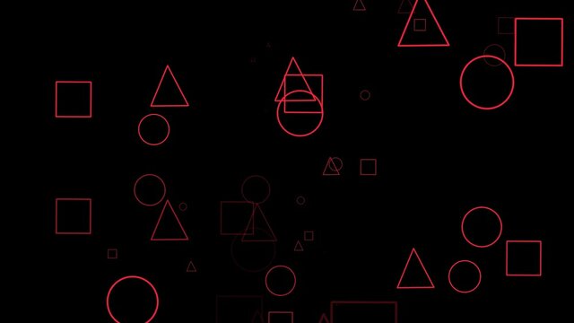 Abstract red neon shapes background