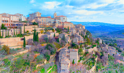 Fototapeta premium Beautiful medieval town Gordes - Provence, France