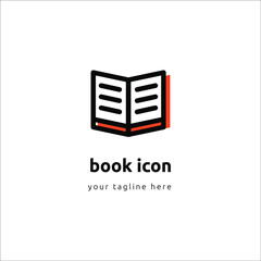 Book Icon Vector Illustration isolated on white backgroung, good for library, bookstore app