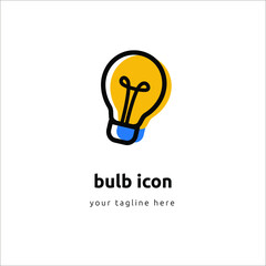 Vector illustration. Light bulb as Energy and idea symbol. Decoration for greeting cards, patches, prints for clothes, badges, posters,