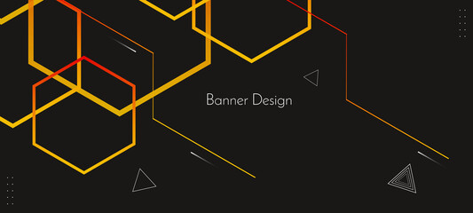 Abstract geometric hexagonal pattern element lines pattern design banner background