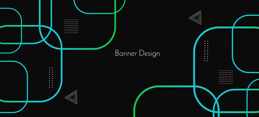 Abstract geometric color flowing lines decorative hexagonal design banner background