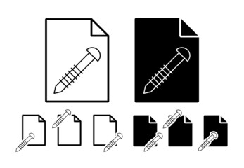 Screw vector icon in file set illustration for ui and ux, website or mobile application