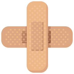 Bandage elastic medical plasters, first aid stickers injury or scratch protection pharmaceutical, band-aid with antibacterial covering in a flat style. Vector illustration