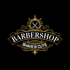barbershop vintage style logo template
