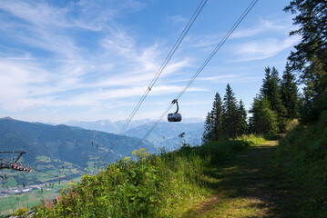 Cable car in maiskogel kaprun  Austria.