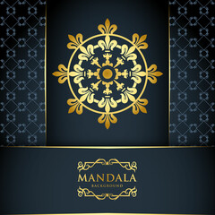 Decorative and luxurious mandala design background in gold color
