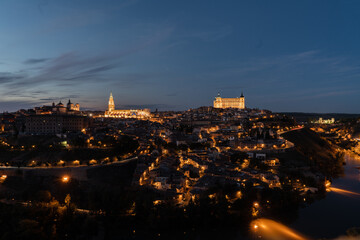 Fototapeta na wymiar Toledo city at night, Toledo, Spain.