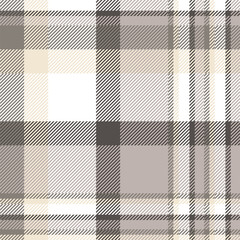 Seamless plaid check pattern in taupe, beige, brown and white.