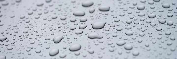 Raindrops on glass car for texture and background