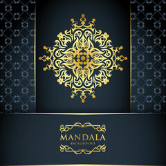 Decorative and luxurious mandala design background in gold color
