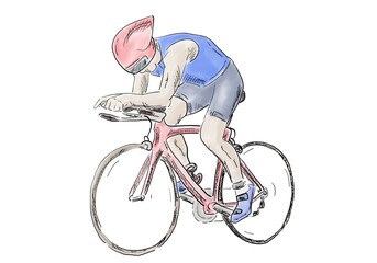 Cyclist pedaling on a racing bike