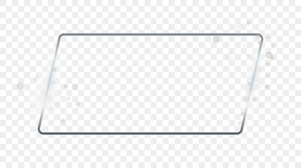 Silver glowing rectangular shape frame with sparkles