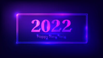 2022 Happy New Year neon background