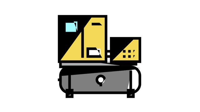 spiral air compressor animated color icon. spiral air compressor sign. isolated on white background