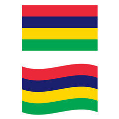 Obraz premium original and simple Mauritius flag on white background. Flag of Mauritius. waving Mauritius Flag. flat style.