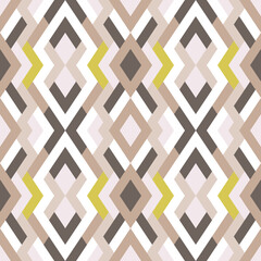 Abstract seamless geometric pattern in vector. Simple colorful texture. Background in beige and yellow colors