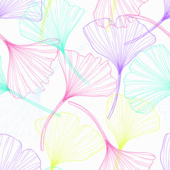 Pattern with ginkgo leaves. leaves seamless background.