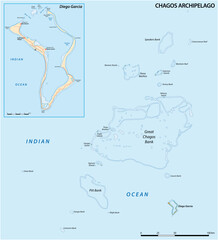 vector map of the Chagos Archipelago, British Indian Ocean Territory, United Kingdom