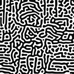 Turing Pattern Seamless Black Background