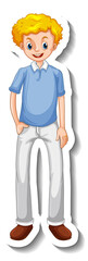 A sticker template with a man in standing pose