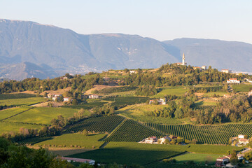 Fototapeta na wymiar panoramic view over the Prosecco hills