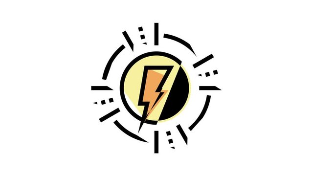 lightning energy saving logo animated color icon. lightning energy saving logo sign. isolated on white background