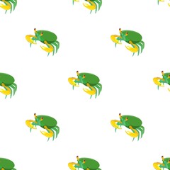 Green crab pattern seamless background texture repeat wallpaper geometric vector