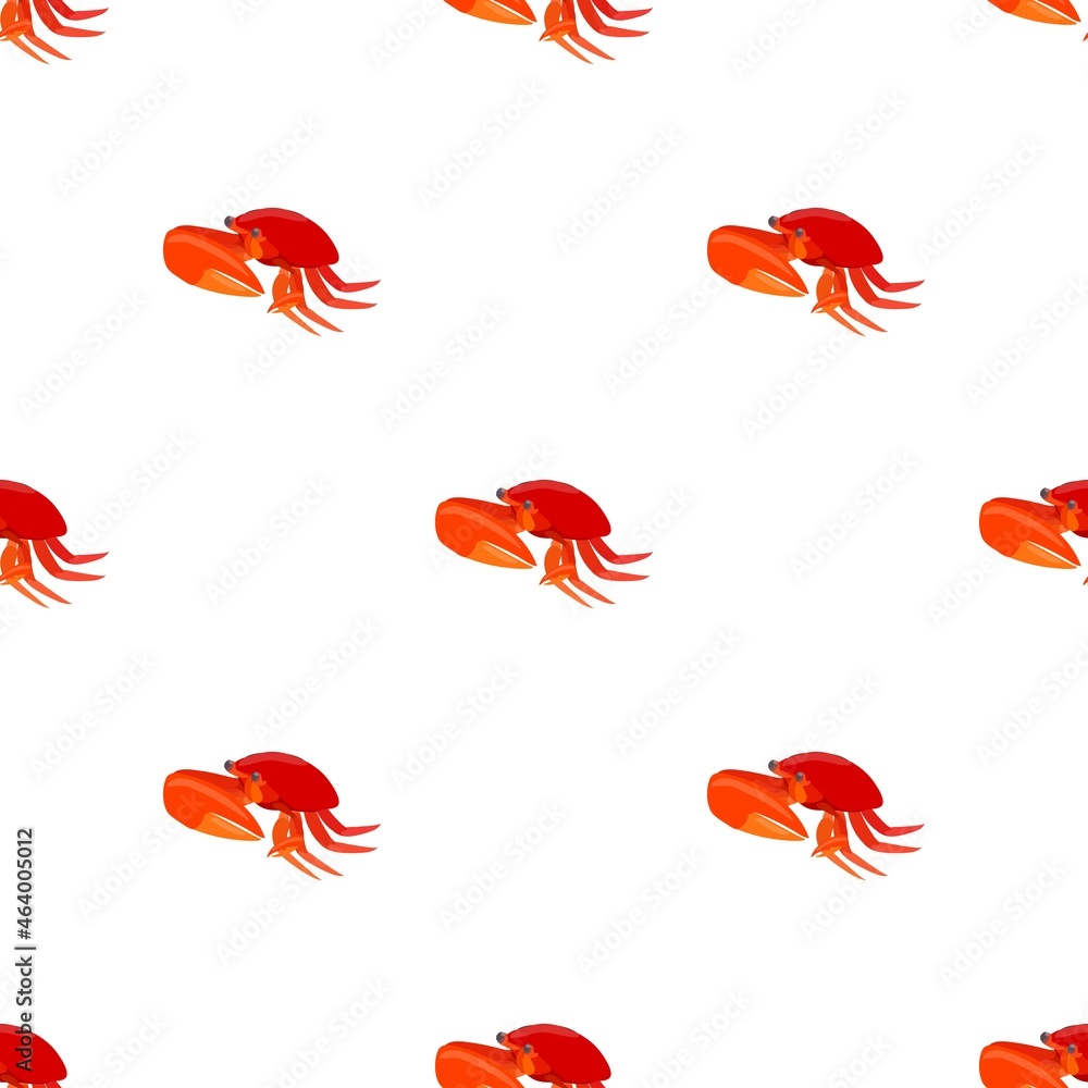 Poster red crab with big claws pattern seamless background texture repeat wallpaper geometric vector