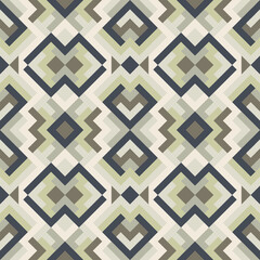Abstract seamless geometric pattern in vector. Simple colorful texture. Background in gray and green colors
