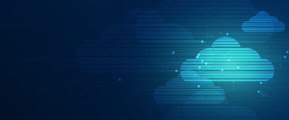 Cloud technology. Integrated digital web concept background