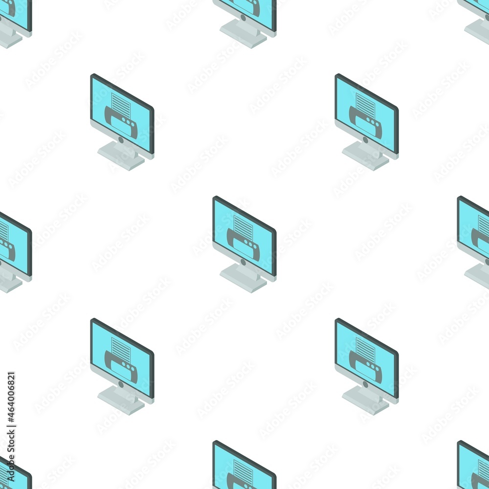 Poster print button on monitor pattern seamless background texture repeat wallpaper geometric vector