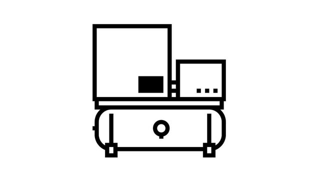 spiral air compressor animated line icon. spiral air compressor sign. isolated on white background