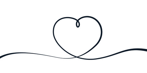 Lined heart shape on white illustration