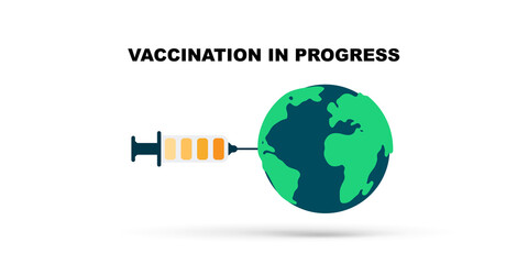 Vaccination in progress simple illustration