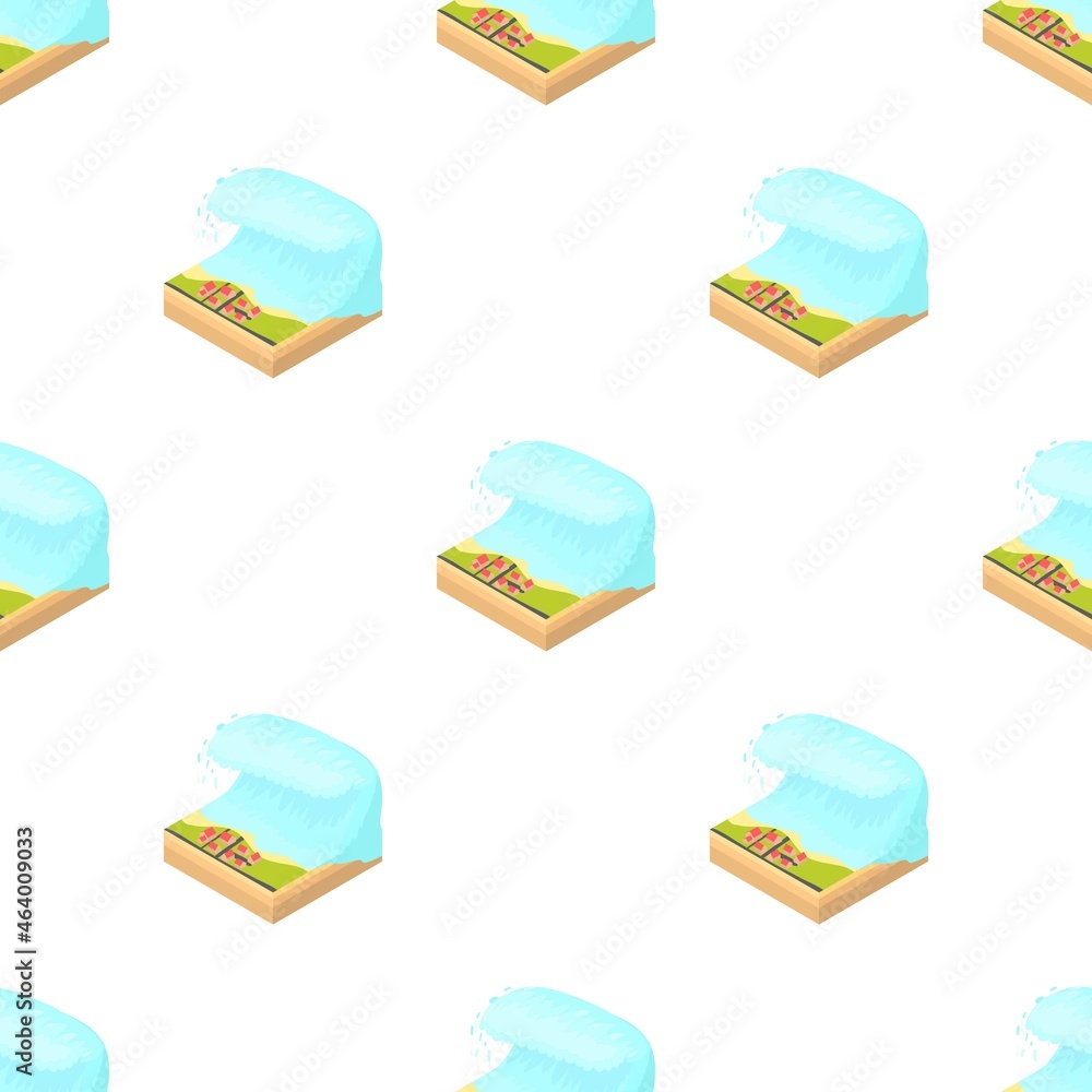 Poster tsunami wave pattern seamless background texture repeat wallpaper geometric vector