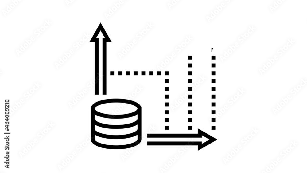 Poster graphic monitoring digital processing animated line icon. graphic monitoring digital processing sign