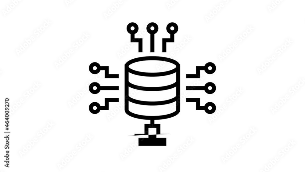 Aufkleber electronic connection digital processing animated line icon. electronic connection digital processin