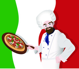 chef holding a pizza pizzaiolo day October 25