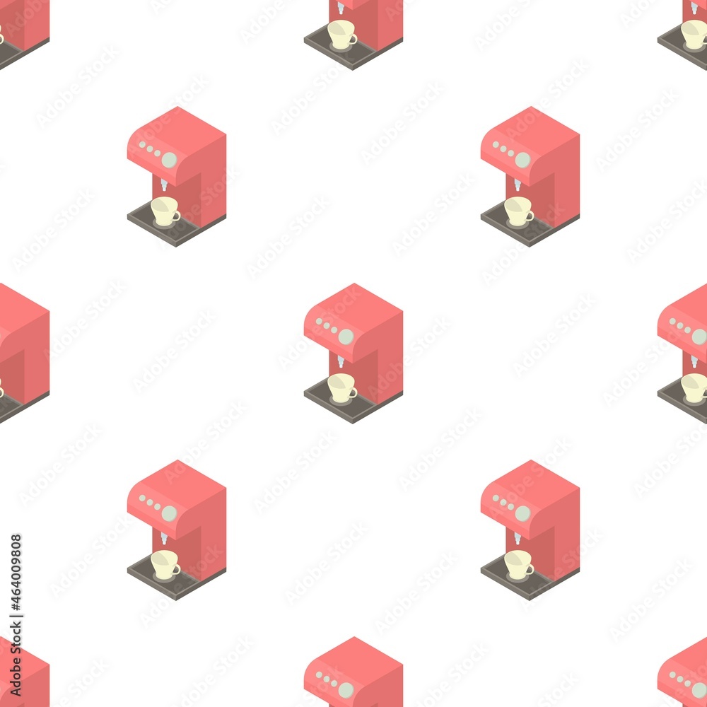 Poster coffee machine pattern seamless background texture repeat wallpaper geometric vector