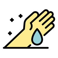 Blood from finger icon. Outline blood from finger vector icon color flat isolated