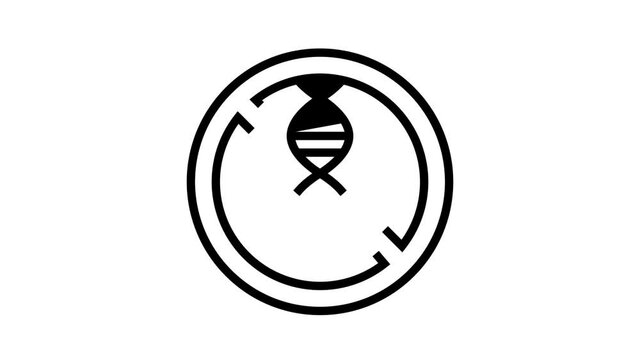 gmo genetic product free animated line icon. gmo genetic product free sign. isolated on white background