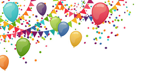 colored garlands and balloon party background © picoStudio