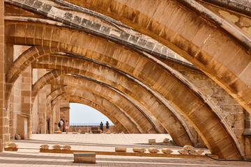 Palma de Mallorca cathedral. Stone flying buttress. Balearic islands © h368k742