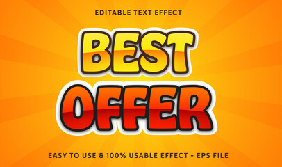 best offer editable text effect template with abstract style use for business brand and store campaign