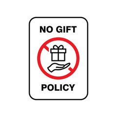 anti corruption campaign, no gift policy sign vector